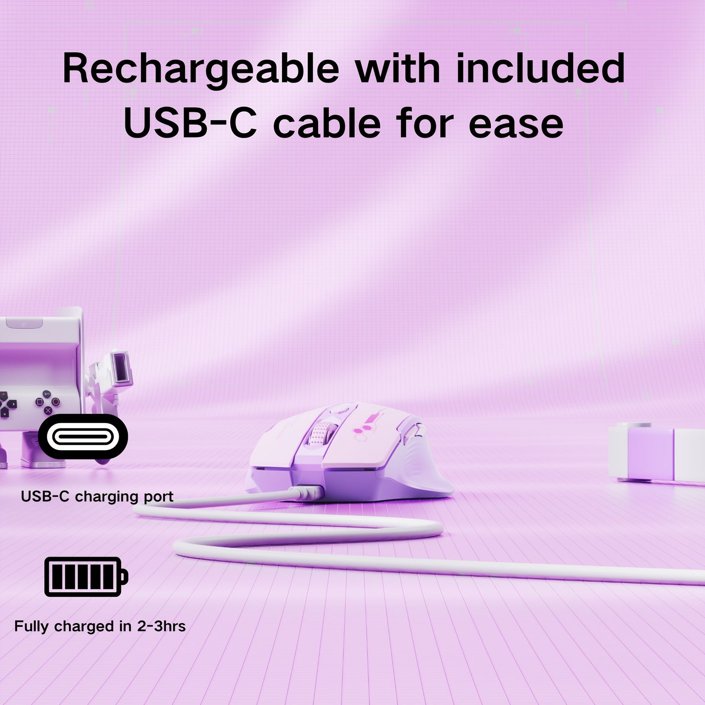 Ergonomic Wireless Mouse Ergonomic Wireless Mouse | Purple Multi-Device 3-Mode