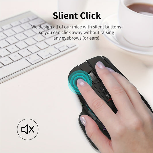 Wireless Wireless Mouse, 2.4GHz, Type-C Wired Three Mode Connection, Artificial Vertical Mouse