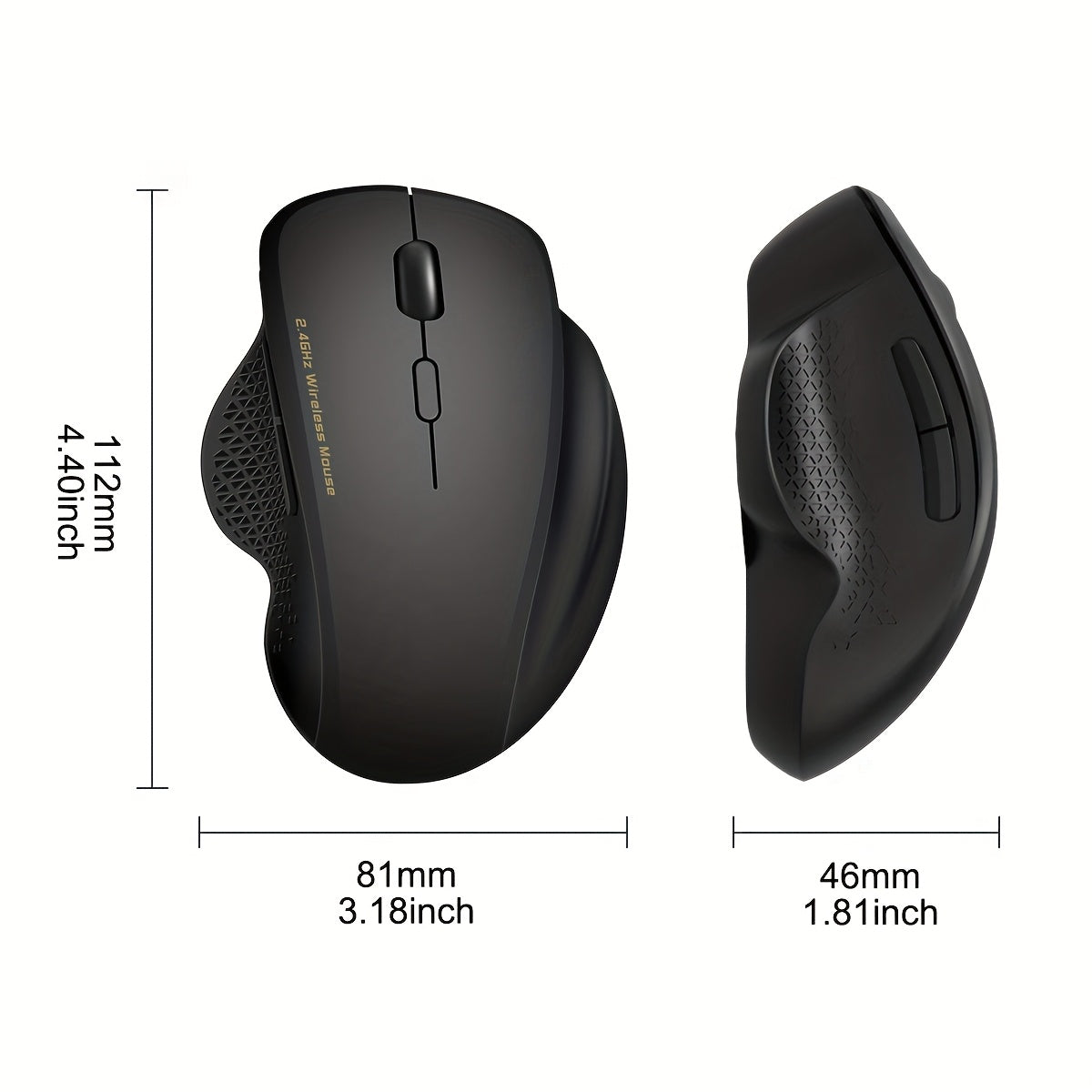 2, 4G Wireless Mouse for Laptops, Comfortable Touch, Suitable for Left and Right Hands