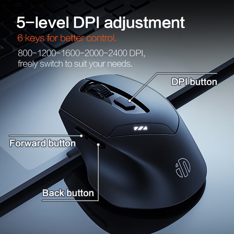 INPHIC DR01 wireless BT mouse ergonomic office light sound suitable for laptops