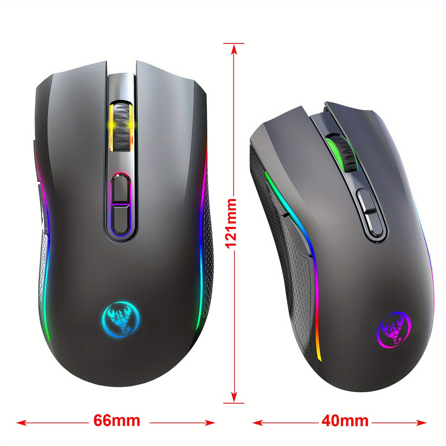 T69 2.4G RGB Luminous Wireless Mouse TYPE-C Rechargeable Interface 7-Button Game Mouse Spot Wholesale