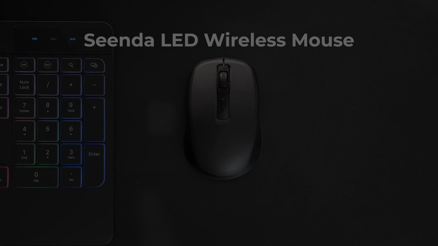 Seenda Wireless Mouse, Rechargeable Light Up LED Mouse, Office Mouse